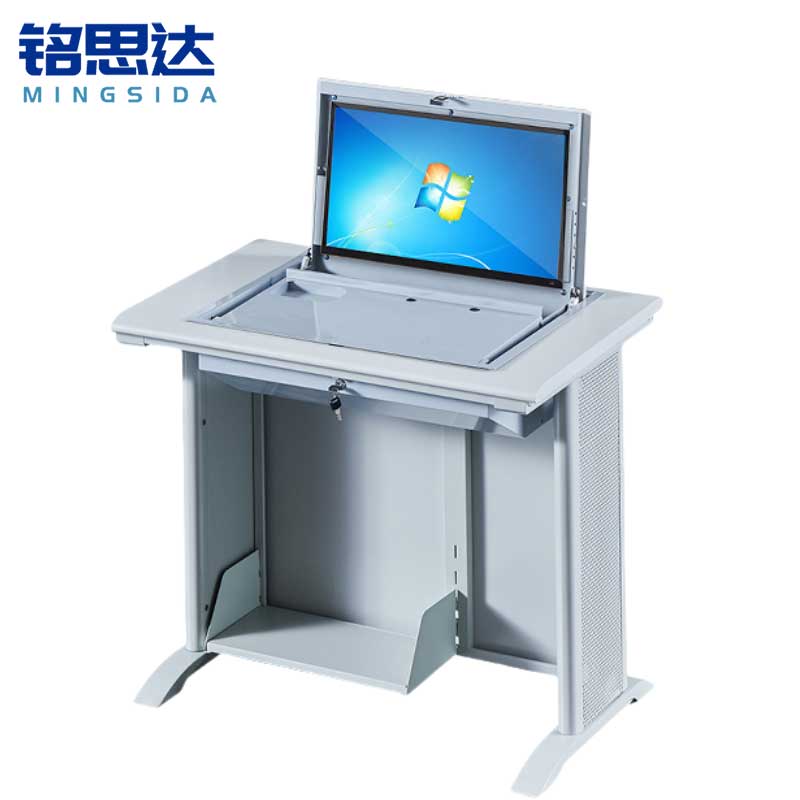 铭思达翻转电脑桌单人位张高清大图
