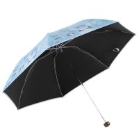 天堂伞 自游自在三折超轻黑胶晴雨伞太阳伞 浅蓝31027E