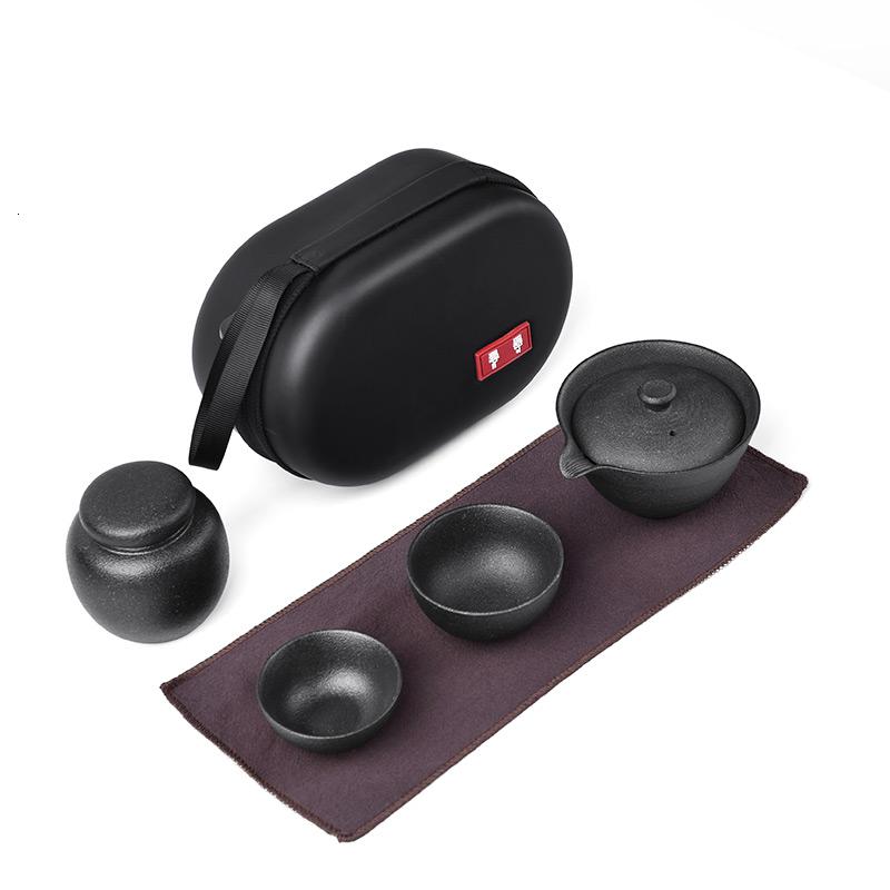 美帮汇粗陶便携包旅行快客杯一壶二杯瓷功夫茶具家用简约泡茶壶套装高清大图