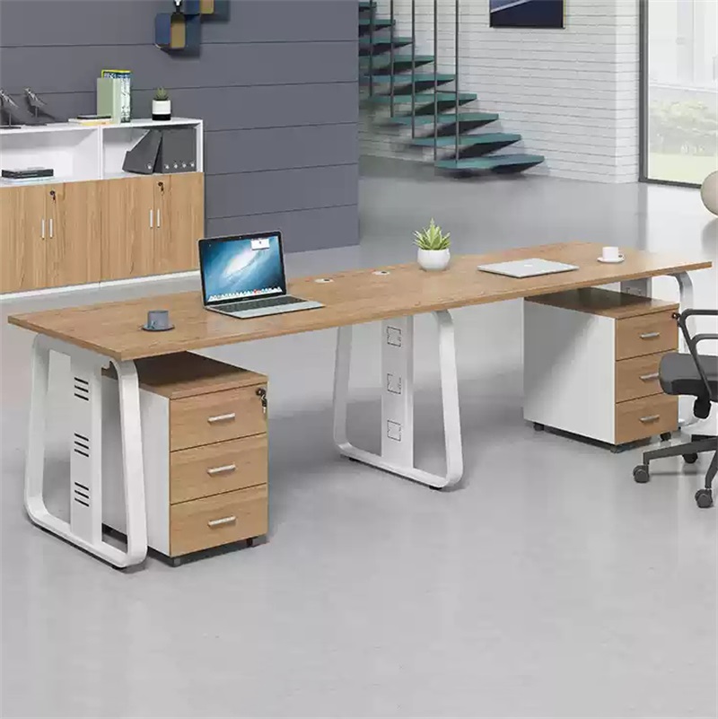 易企采 并排双人位含柜含椅 职员位 工作位 员工桌屏风 办公桌 卡座高清大图