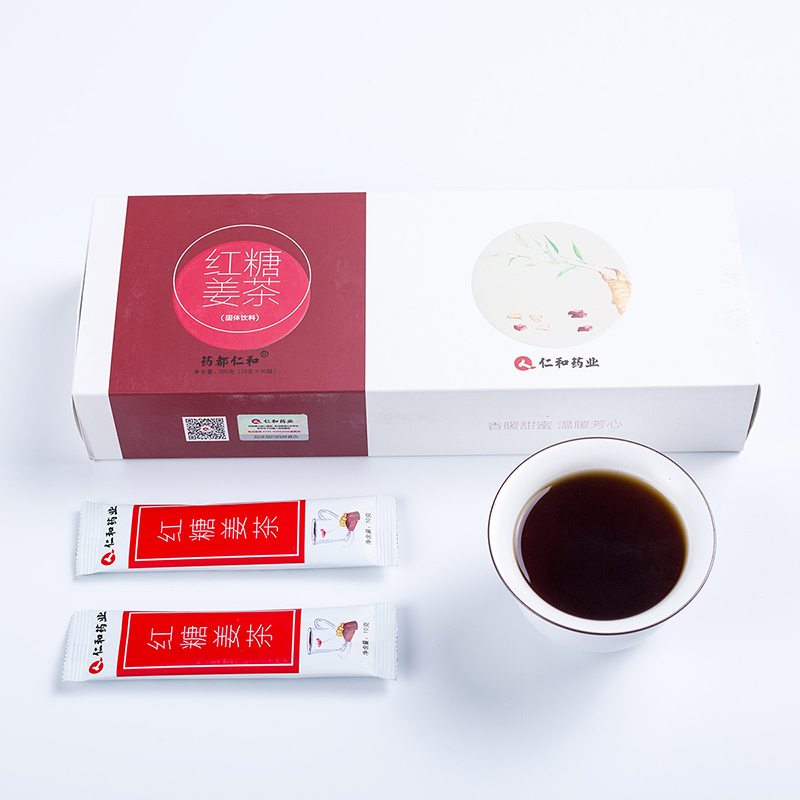 药都仁和 红糖姜茶大姨妈茶姜糖月经红糖速溶姜母茶老姜汤生姜水姜汁 保健茶饮 三盒/90袋*10g 三盒装900g