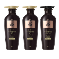 韩国 黑吕 臻参葆凝时焕活洗发水 两洗一护三件套中干性用400ml*3 受损发质 成人 柔顺