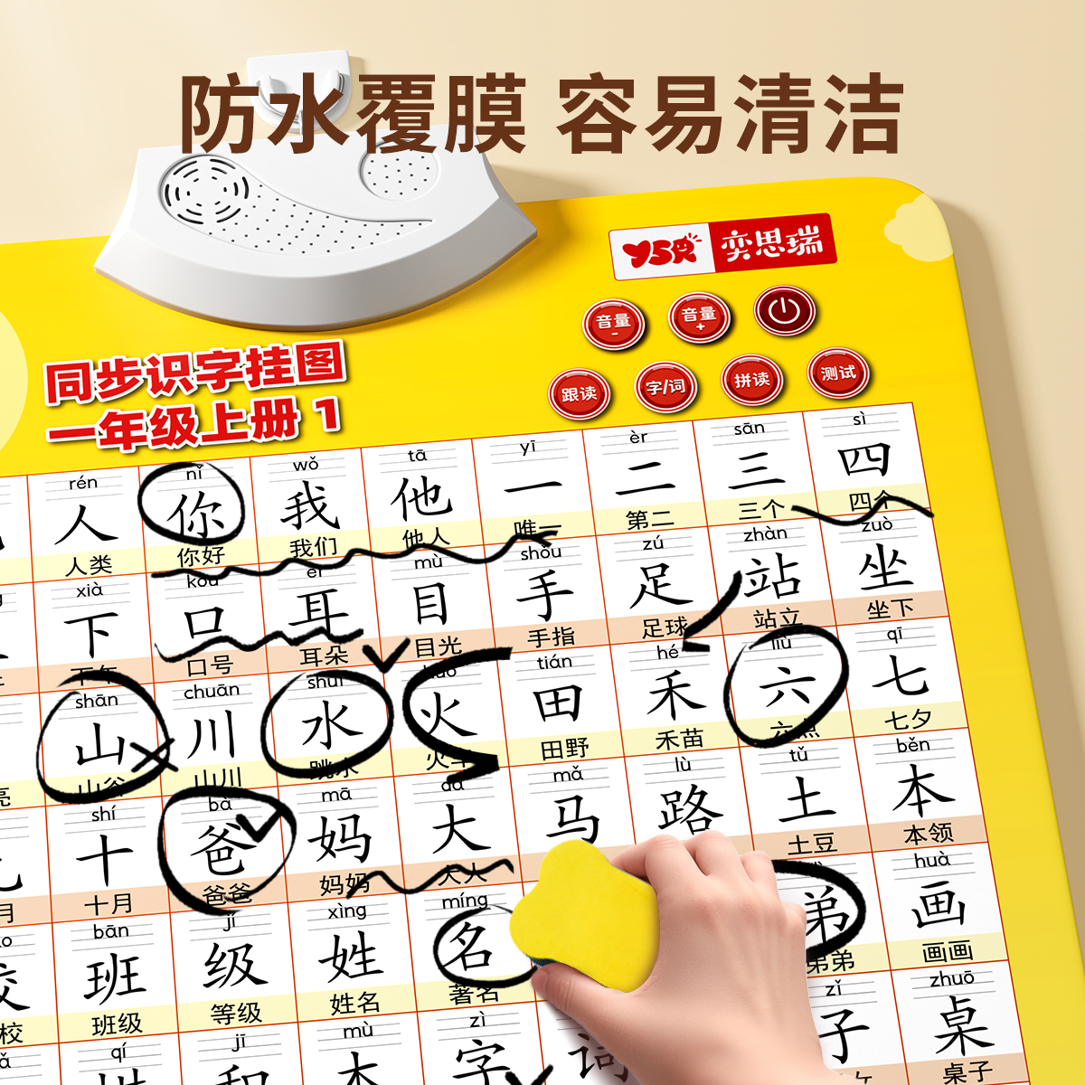 2025新版小学一年级上册语文识字认字有声挂图儿童启蒙卡片拼音高清大图