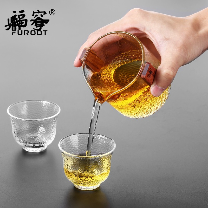 鼎亨花茶具加厚耐高温玻璃泡茶壶绿茶过滤茶壶配两杯家用茶具套装