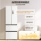 美的(Midea)M60系列420法式多门四开门超薄嵌入式双变频一级能效大容量风冷无霜白色冰箱 MR-420WUFPZE