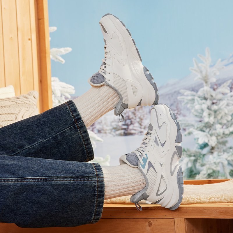 361°加绒运动鞋秋冬季女鞋大棉鞋厚底防滑休闲鞋女士保暖老爹鞋子高清大图