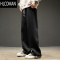 HLCOMAN灰色卫裤男款美式加绒裤子男生运动直筒休闲长裤冬季男裤