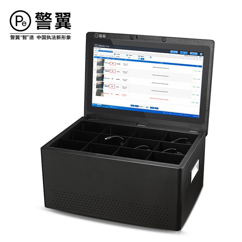 警翼采集工作站W7高速采集21.5寸超清触摸屏15口快速充电翻盖式4T存储 W7高清大图