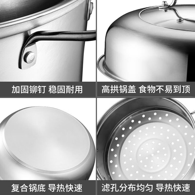 艾逸瑶选 兰斯欧式多用三层蒸锅28CM/CJ-21016-3高清大图