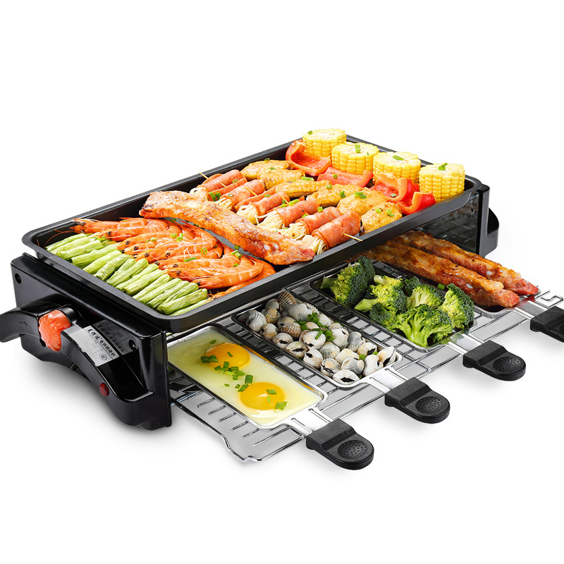 韩式电烧烤炉家用电烤盘时光旧巷无烟电烤炉烤肉机烤串铁板烧烤肉锅