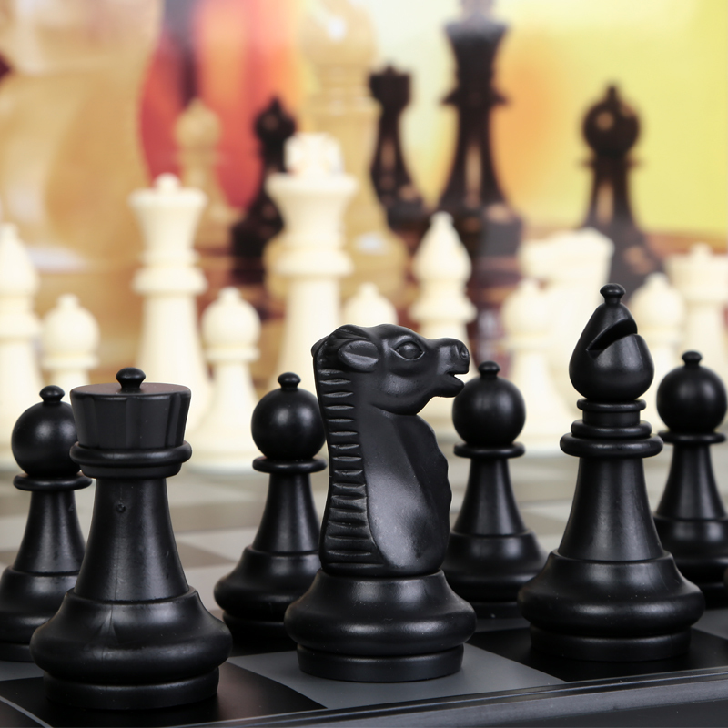 国际象棋 磁性 儿童套装成人大号折叠棋盘国际象棋送西洋跳棋
