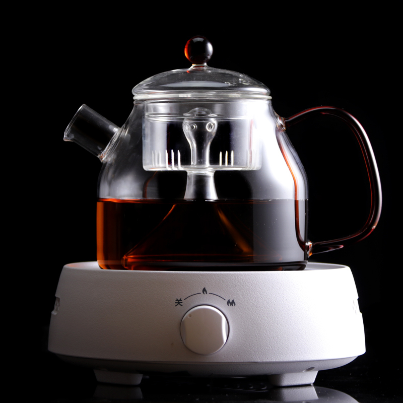 ml电陶炉煮茶器耐高温玻璃蒸茶壶家用蒸煮茶壶加厚烧水壶蒸汽黑茶壶