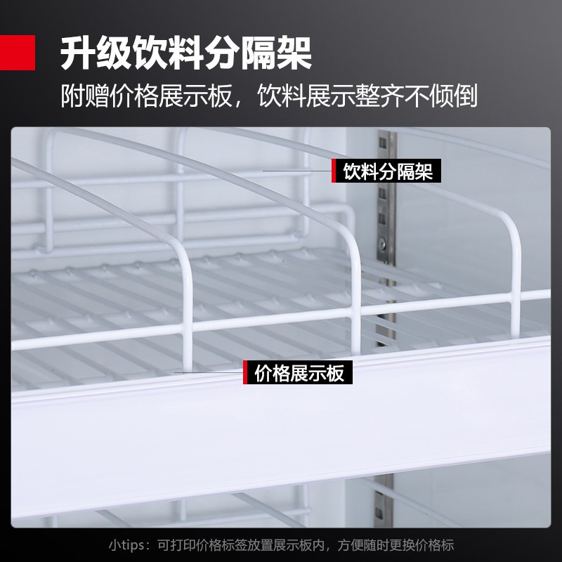 德玛仕(DEMASHI)风冷无霜展示柜冷藏立式商用 便利店啤酒饮料保鲜柜1100FH-2G(除雾款)