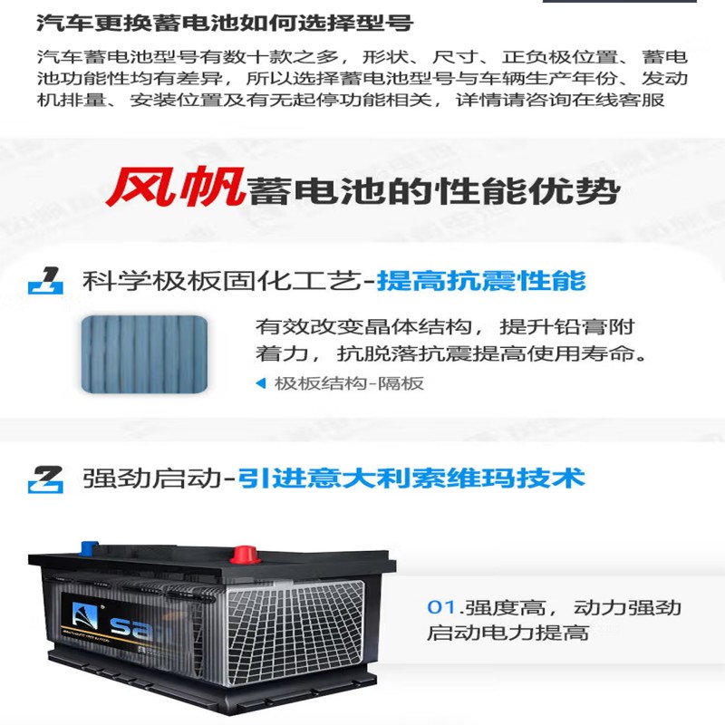 风帆蓄电池6-QW-120/只高清大图