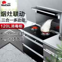 红日(RedSun)集成灶一体灶家用17立方大吸红外线聚能猛火燃气灶油烟机套装智能定时防干烧烟灶联动暖菜架(液化气)