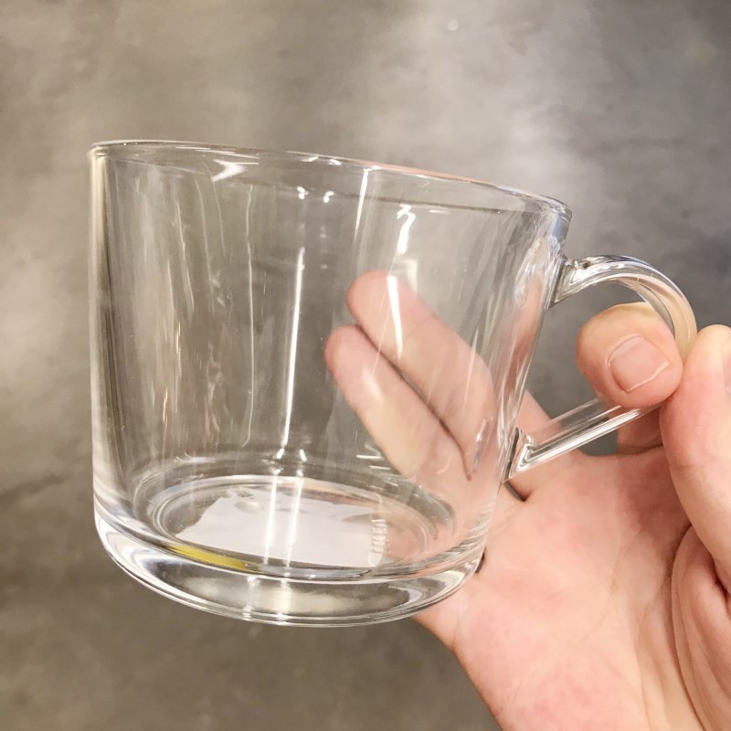 365大杯透明钢化玻璃杯加厚实花茶杯咖啡喝热水杯子