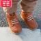 可莉允童鞋男童靴子儿童短靴秋季小黄靴鞋子女宝宝马丁皮靴小童