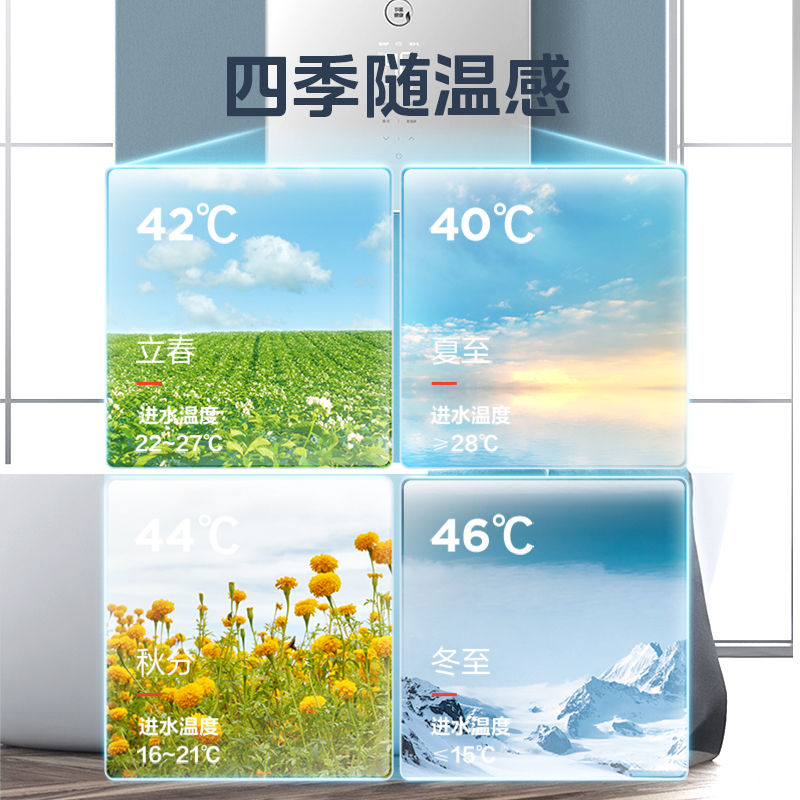美的燃气热水器冰川银玻璃全面屏JSQ25-13HF3