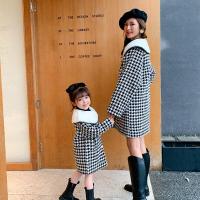 迪鲁奥（DILUAO)小香风亲子装2020年秋季冬装新款文艺大码母女装洋气炸街大衣网红外套 黑色 150cm