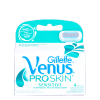 美国 吉列（GILLETTE）维纳斯女士防敏型专用除毛刀片 手动剃须刀 4片装3层刀片