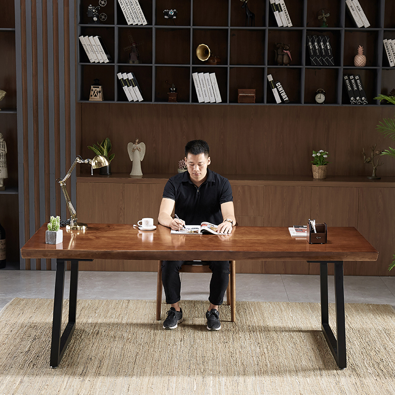 寻木匠北欧loft实木办公桌老板家用简约现代单人长桌简易台式电脑桌
