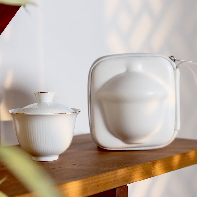 唯都 简约陶瓷茶杯茶壶套装 居家旅行办公 悦途便携茶具 W-S314高清大图