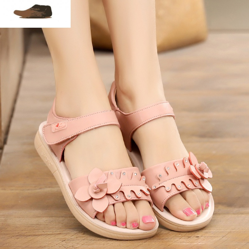 ideamini12夏季大童8新款平底9女童11中学生凉鞋女孩子15岁软底沙滩