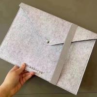 2021春季ipad笔记本平板电脑包灰色毛毡公文手拿袋收纳便携 35*25cm