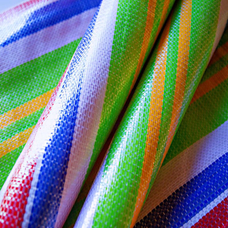 加厚防雨布防水布塑料布油布篷布遮阳装修性|[120克特厚五色彩条布] 2