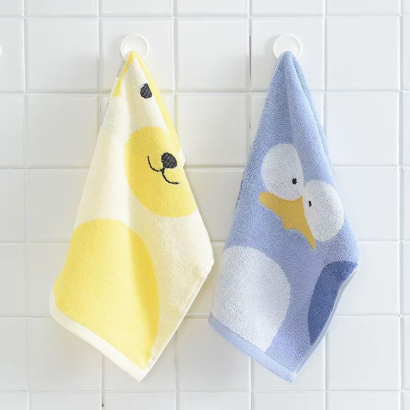 洁丽雅儿童毛巾纯棉吸水家用洗脸洗澡卡通可爱童巾48*25cm 2条装高清大图