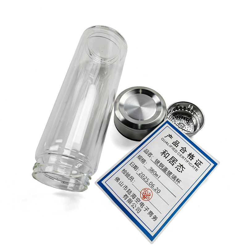 和居态 银钢盖玻璃杯 380ml 个