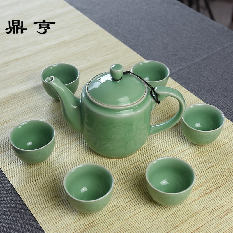 鼎亨家用大茶壶陶瓷茶具凉水壶套装单壶过滤壶耐高温花茶壶
