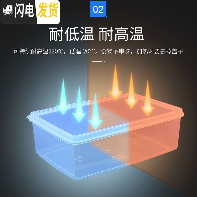 三维工匠华隆长方形塑料盒子透明密封盒冰箱食品收纳冷冻储物盒带盖收纳盒高清大图