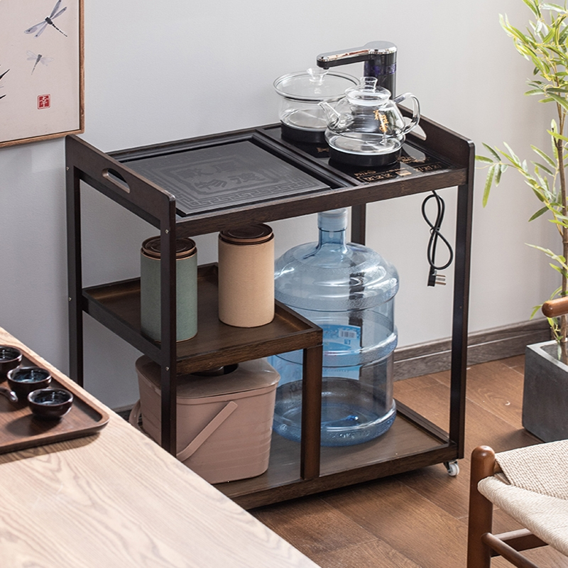 古达移动茶台简易茶几小型茶桌家用茶架功夫茶具烧水壶一体木泡茶车