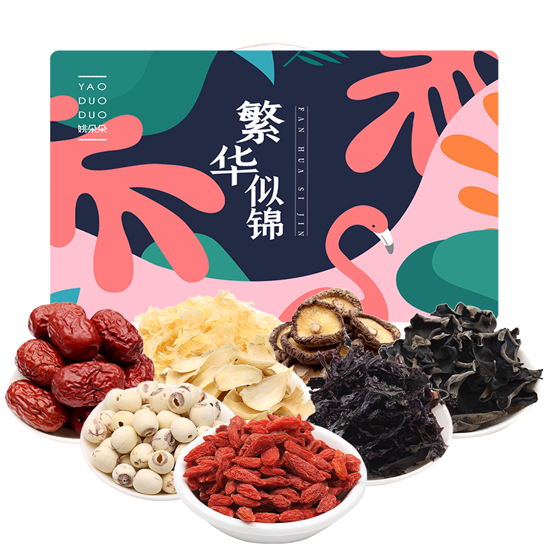 姚朵朵 繁华似锦1204g干货礼盒 银耳紫菜小香菇 节日礼品