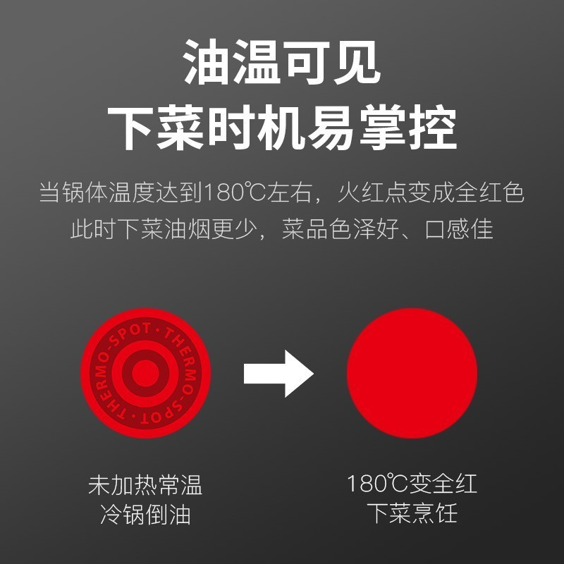 苏泊尔(SUPOR)炒锅 PC30W8 火红点无油烟炒锅 星星石系列 电磁炉燃气通用 30cm 适合2-3人 无副柄