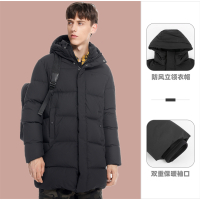 骆驼CAMEL户外中长款羽绒服情侣款冬季新款加厚保暖防风连帽羽绒外套男女