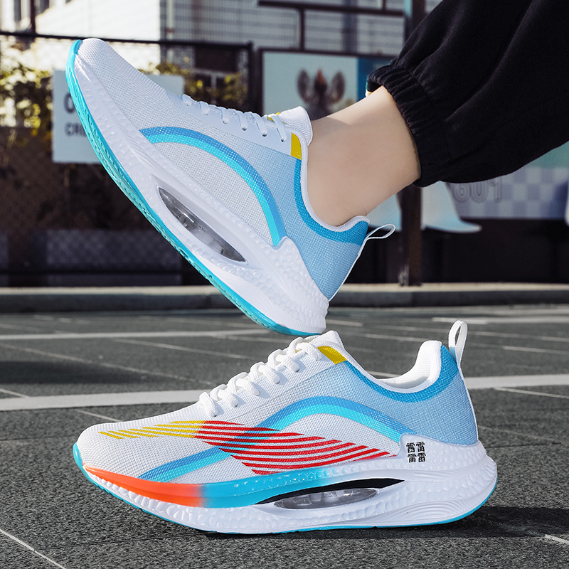 La Chessiers户外跑步鞋男春秋冬季新款超轻减震休闲运动鞋飞织网面老爹潮鞋子高清大图