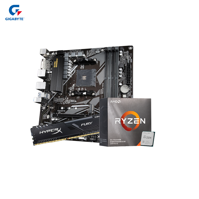 技嘉 b550m ds3h主板 amd锐龙5 3500x cpu 金士顿fury 2666 8g内存