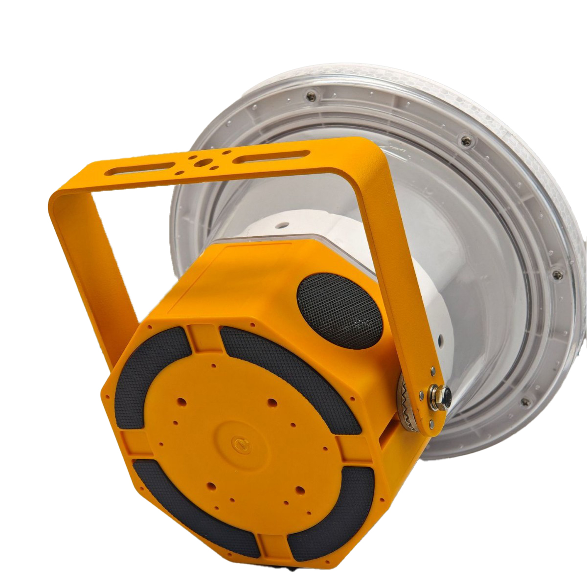 明特佳 太阳能声光警示灯 JR7870E 1W 20闪/分钟LED 供电方式:电池 IP66 续航6天 DC3.7V黄色