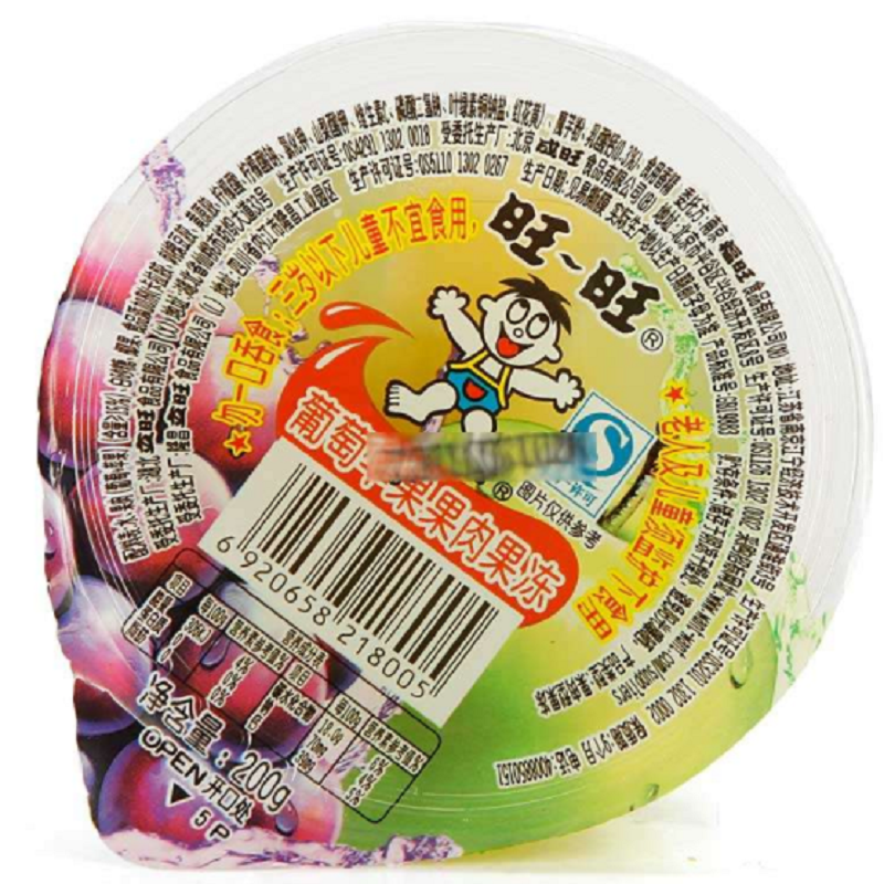 旺旺 果肉果冻(苹果葡萄味)200g