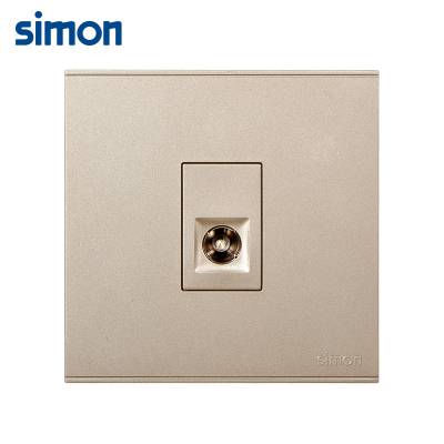 西蒙(simon)开关插座开关面板正品E6系列香槟金TV电视插座725111-46