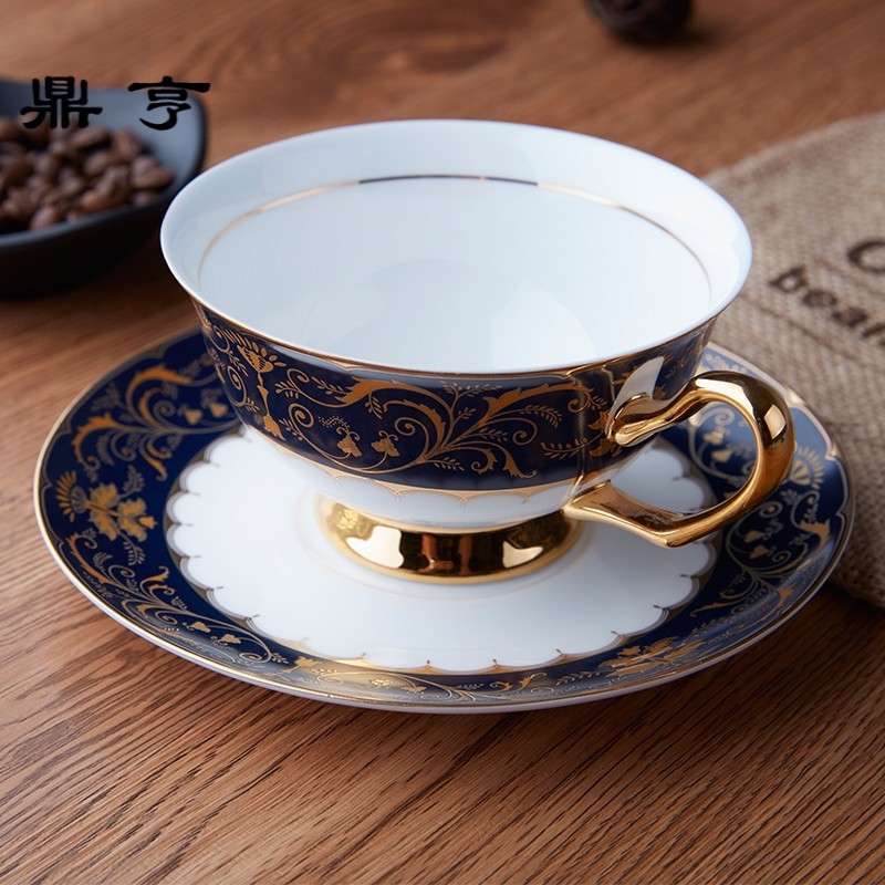 鼎亨英式咖啡杯碟套装红茶杯花茶杯简约家用骨瓷欧式小优雅宫