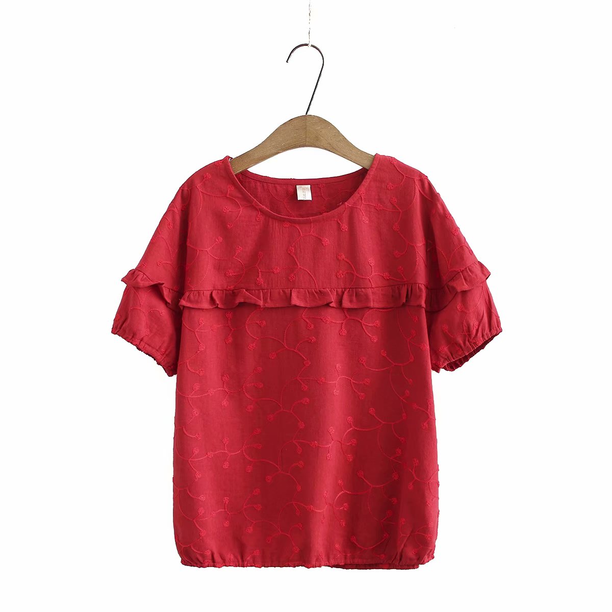 短袖女士t恤上衣大码夏装新款本命年红色中年胖妈妈半袖小衫大码女装