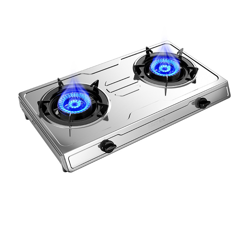 华帝百得家用燃气灶双灶天然气灶厨房台式煤气灶液化气灶台式不锈钢色