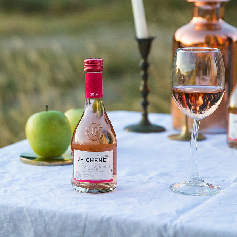 法国原瓶进口香奈jpchenet经典系列歌海娜神索半干型桃红葡萄酒187ml