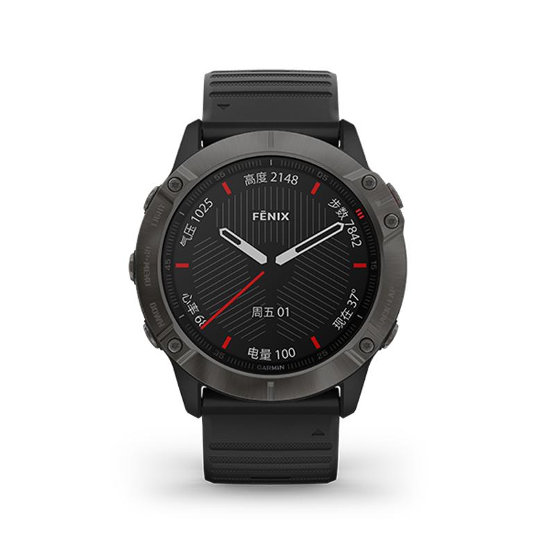 佳明(GARMIN)Fenix 6X Pro 蓝宝石不锈钢表圈GPS黑色表带运动户外智能心率多功能跑步手表