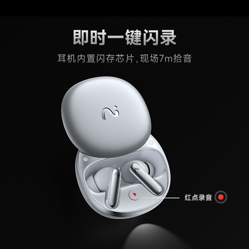 科大讯飞(iFLYTEK)同声传译耳机Pro2 幻影银 桌面办公套装 面对面翻译会议耳机无线蓝牙耳机 入耳式 录音转文字