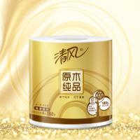 清风 卷纸原木品金装4层160克24卷家用卷筒纸卫生纸巾整箱