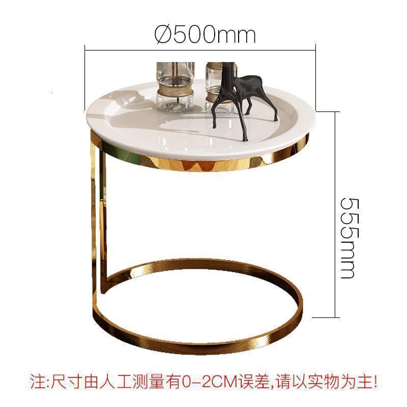 森美人现代简约美式角几客厅边几轻奢大理石沙发边几圆形小茶几 款式4：白色烤漆面